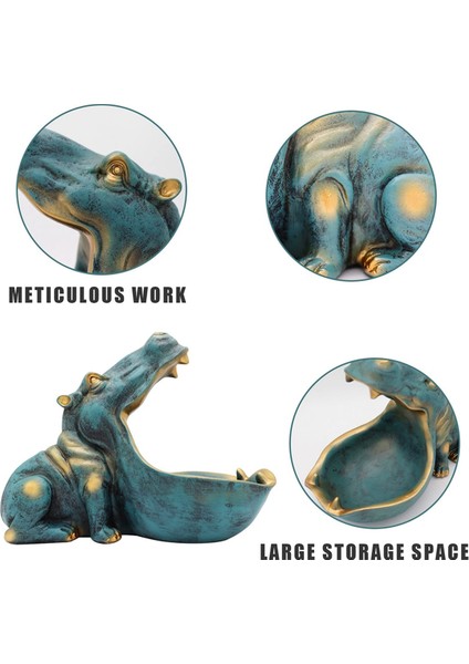 Su Aygırı Heykeli Ev Reçine Su Aygırı Heykelcik Eğlenceli Şekerleme Tabağı,anahtar Kasesi,büyük Ağız Heykeli Masa Sanatı Dekorasyonu B (Yurt Dışından) indirimleri