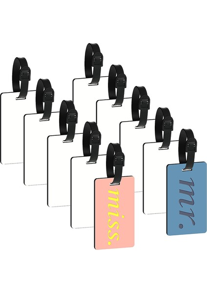 10 Adet Süblimasyon Boş Bagaj Etiketleri Boş Seyahat Çantası Bagaj Etiketleri Kayışlı Çift Taraflı Mdf Bavul Etiketi Etiketi (Yurt Dışından)