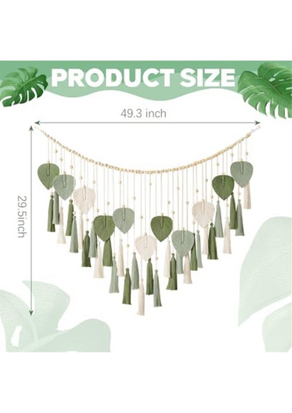 Makrome Duvar Asılı Yapraklar - Büyük Şık Tüy Boho Duvar Dekoru Dokuma Duvar Sanatı Yaprak Püsküller Goblen Ev Ofis Için (Yurt Dışından) modelleri