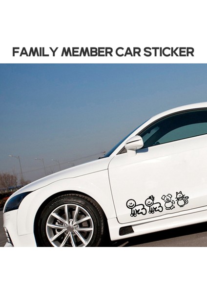 10 Parça Araba Plakası Ailesi Pet Araba Şanslı Çıkartmalar Pencere Için Çıkartmalar (Siyah) (Yurt Dışından) modelleri