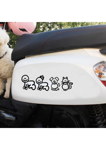 10 Parça Araba Plakası Ailesi Pet Araba Şanslı Çıkartmalar Pencere Için Çıkartmalar (Siyah) (Yurt Dışından) indirimleri
