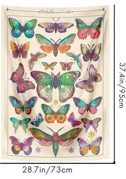 Kelebek Goblen Vintage Bej Dikey Halılar Estetik Goblen Duvar Asılı Duvar Süslemeleri Odası Için 28X38 Inç (Yurt Dışından) fiyatları