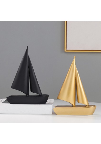 Yaratıcı Ins Işık Lüks Yelken Reçine Süslemeleri Ev Masaüstü Kitaplık Süslemeleri El Sanatları Süslemeleri, Altın (Yurt Dışından) modelleri