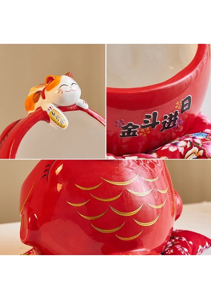 Seramik Şanslı Kedi Şeker Kutusu Sevimli Şanslı Kedi Saklama Kutusu Para Kutusu Zenginlik ve Iyi Şanslar Çekmek Için Çin Ev Dekor (Yurt Dışından) fırsatları