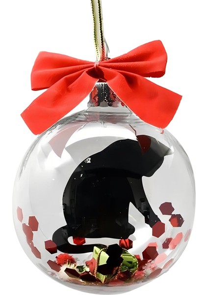 Noel Süsü Topu Noel Ağacı Süslemeleri Şeffaf Bauble Süsü Ev Askı Topu Zarif Hediye-Siyah Kediler (Yurt Dışından) indirimleri