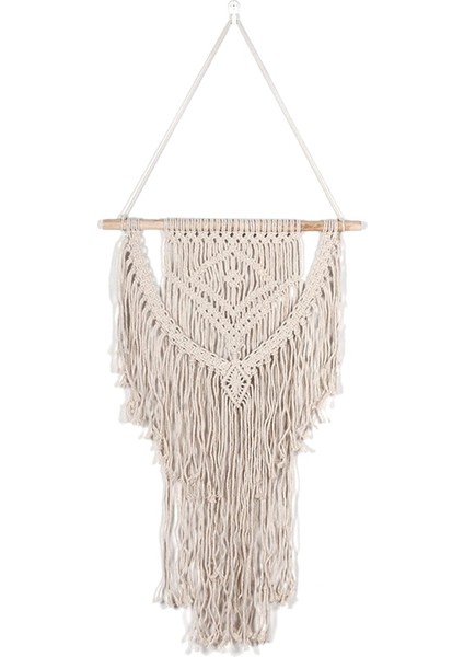 Makrome Duvar Asılı El Dokuma Sanatı Püsküllü Makrome Goblen - Boho Oturma Odası Yatak Odası Zemin Dekorasyonu (Yurt Dışından)