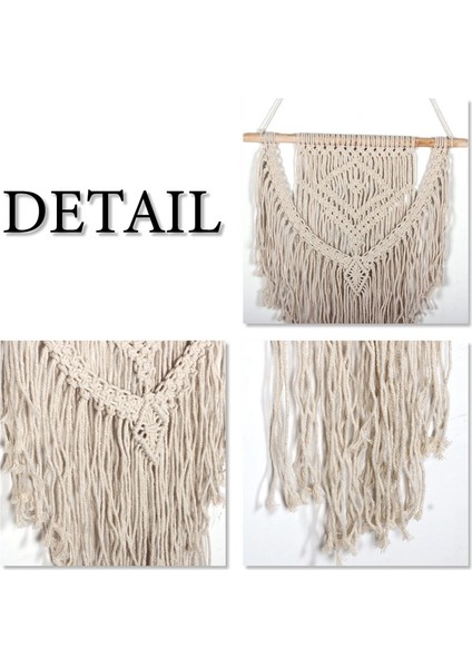 Makrome Duvar Asılı El Dokuma Sanatı Püsküllü Makrome Goblen - Boho Oturma Odası Yatak Odası Zemin Dekorasyonu (Yurt Dışından) modelleri