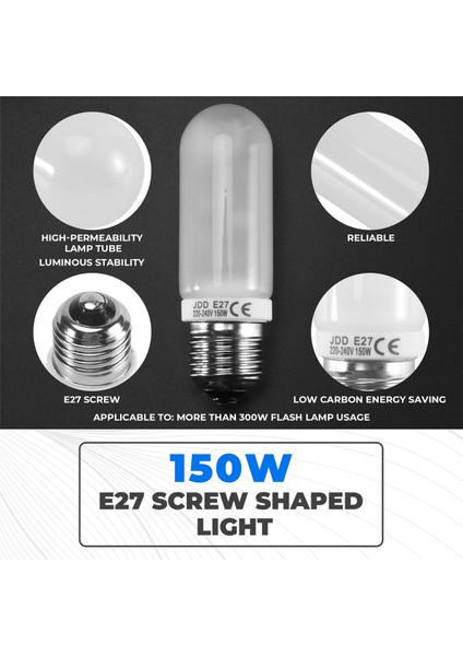 Adet Tip E27 150W 250W Tüp Lamba Ampulü 220V-240V SK400WII DP600W Fotoğrafçılık Flaş Modelleme Işığı Için (Yurt Dışından) indirimleri