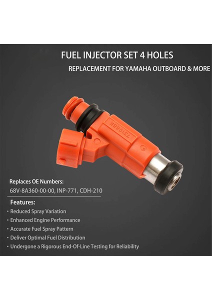 Mercury 115 Efi 4 Zamanlı Yakıt Enjektörü Enjeksiyon Parçaları Için 880887T1 880887T-1 CDH210 68V-8A360-00-00,4 Adet (Yurt Dışından) modelleri