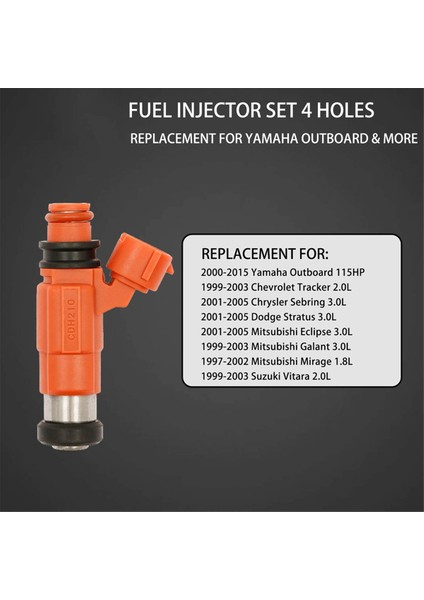 Mercury 115 Efi 4 Zamanlı Yakıt Enjektörü Enjeksiyon Parçaları Için 880887T1 880887T-1 CDH210 68V-8A360-00-00,4 Adet (Yurt Dışından) fırsatları