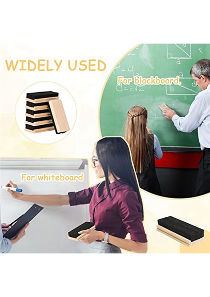 10'lu Paket Kara Tahta Silgisi, Yün Keçe Silgi, Tozsuz Ahşap Tebeşir Silgisi, Kara Tahta Silgisi Temizleyici Çocuklar ve Öğretmenler Için (Yurt Dışından) fiyatları