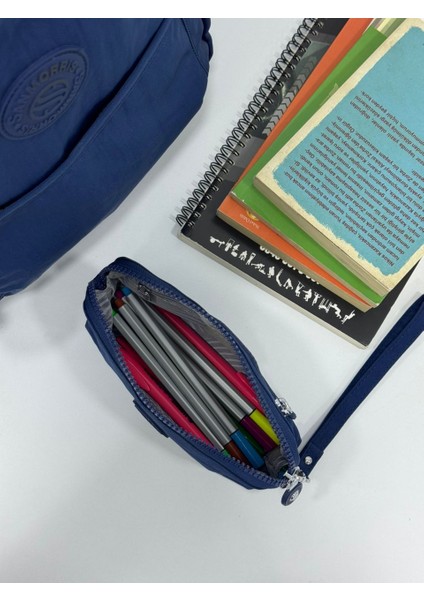 Krinkıl Model El Ve Çapraz Askılı Kartlık, Bozuk Para Bölmeli Kalemlik/Cüzdan Tipi Makyaj Çantası