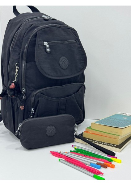 Krinkıl Model El Ve Çapraz Askılı Kartlık, Bozuk Para Bölmeli Kalemlik/Cüzdan Tipi Makyaj Çantası