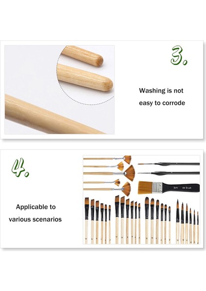 32 Adet Suluboya Boya Fırçası Şablon Fırçası Ince Kalem Fırçası Suluboya Guaj Yağlıboya Minyatürleri Için (Yurt Dışından) fırsatları