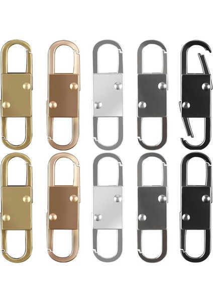 Fermuar Çekme Ucu Yedek Parçası, 10 Adet Çift Açılımlı Fermuar Klipsi, Hırsızlık Önleyici, Çıkarılabilir Metal Fermuar Çekme Ucu, 5 Renk (Yurt Dışından)