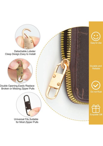 Fermuar Çekme Ucu Yedek Parçası, 10 Adet Çift Açılımlı Fermuar Klipsi, Hırsızlık Önleyici, Çıkarılabilir Metal Fermuar Çekme Ucu, 5 Renk (Yurt Dışından) modelleri