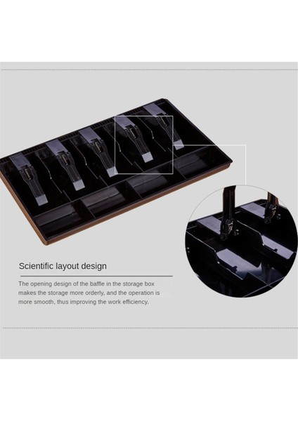 Kasa Çekmecesi Ek Tepsisi 5 Banknot/4 Madeni Para Bölmesi Metal Klipsli, Süpermarket Nakit Kutusu (Yurt Dışından) modelleri