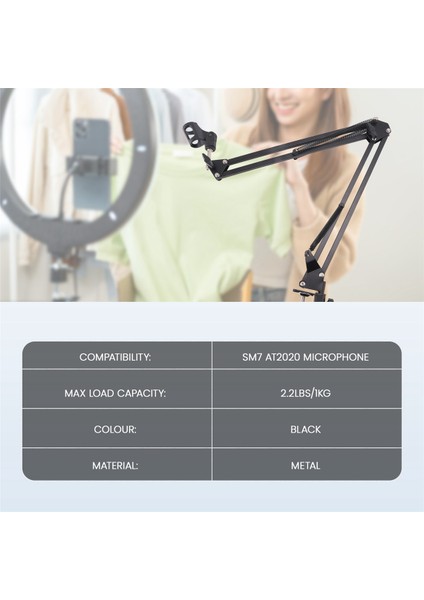 Samson Blue Yeti Snowball Için Profesyonel Masaüstü Mikrofon Tutucu Askı Makaslı Kol Mikrofon Standı Masa Montaj Kelepçesi (Yurt Dışından) fırsatları