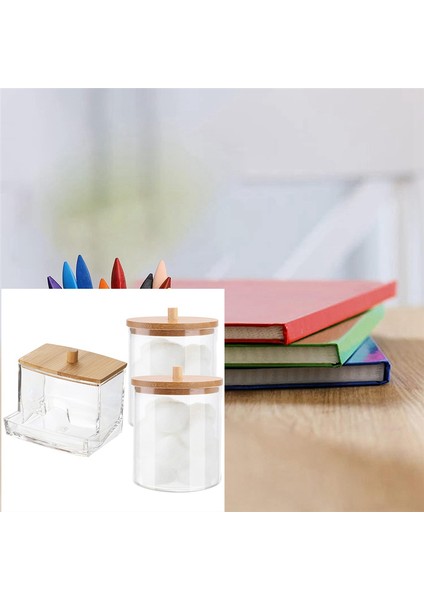 Bambu Kapaklı Pamuklu Çubuk Saklama Kutusu Banyo Kabı, Pamuk Topu/çubuk Dispenseri, Kavanoz Saklama Kutusu (Yurt Dışından) fiyatları