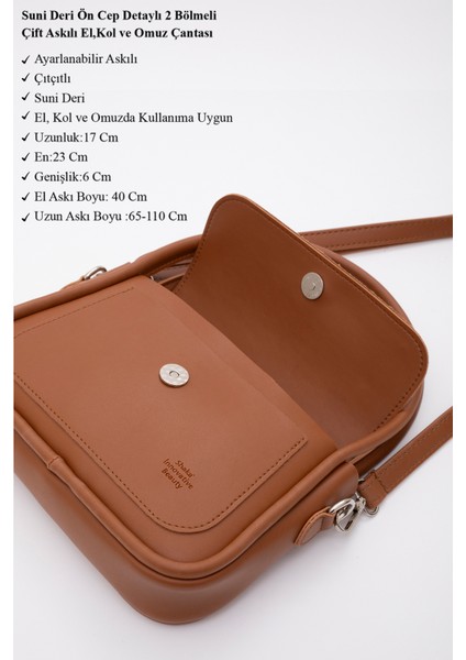Taba SHK97 Suni Deri Ön Cep Detaylı 2 Bölmeli Ayarlanabilir Askılı El,kol ve Omuz Çantası fırsatları