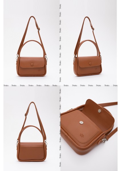 Taba SHK97 Suni Deri Ön Cep Detaylı 2 Bölmeli Ayarlanabilir Askılı El,kol ve Omuz Çantası