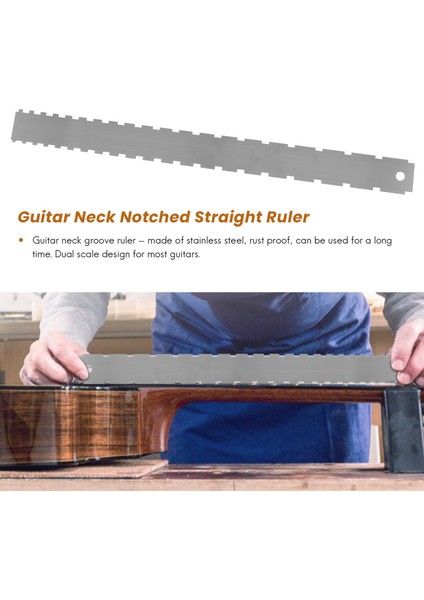 Gibson 24,75 Inç ve Fender 25,5 Inç Elektrik Gitarlar Için Tel Hareket Cetvel Ölçerli Gitar Sapı Çentikli Düz Kenarlı Lutçu Aleti (Yurt Dışından) modelleri