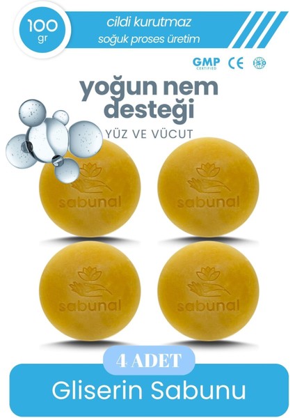 Gliserin Sabunu 4 Adet - Yoğun Nem Destekli Sabun
