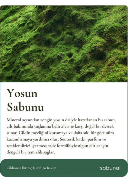 Yosun Sabunu - Cilt Bakımına Uygun Arındırıcı Doğal Sabun 100 gr fiyatları