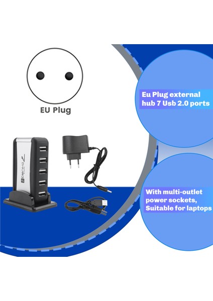 Dizüstü Bilgisayar, Mac Için Çoklu Soketli Güç Kaynağı Yuvasına Sahip 7 USB 2.0 Portlu Harici Hub (Yurt Dışından) fırsatları