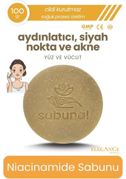 Niacinamide Sabunu - Aydınlatıcı, Siyah Nokta ve Akne Sabunu 100 gr