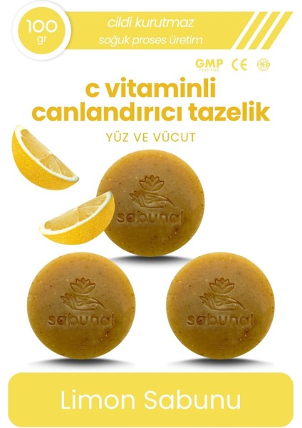 Limon Sabunu 3 Adet - C Vitaminli Sebum Dengeleyici Cilt Sabunu