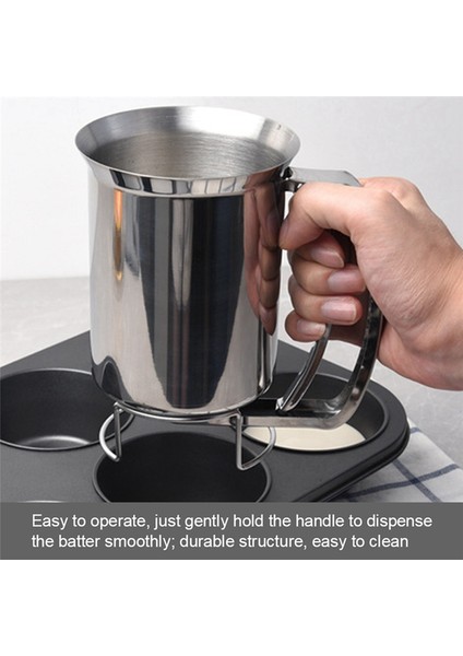 Elde Taşınabilir Paslanmaz Çelik Hamur Dağıtıcısı Kek, Kek, Hamur Dağıtıcıları Mutfak Aletleri Pişirme Unu, Macun Hunisi (Yurt Dışından) modelleri