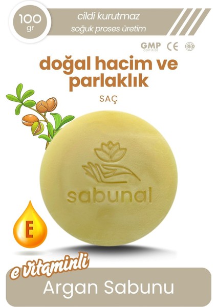 Argan Yağı Sabunu - Parlak ve Hacimli Saçlar İçin Doğal Sabun 100 gr