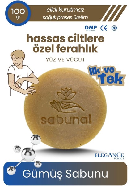 Gümüş Sabunu - Hassas Ciltlere Özel Ferahlatıcı & Nemlendirici Sabun 100 Gr