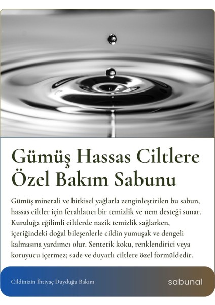 Gümüş Sabunu - Hassas Ciltlere Özel Ferahlatıcı & Nemlendirici Sabun 100 Gr modelleri