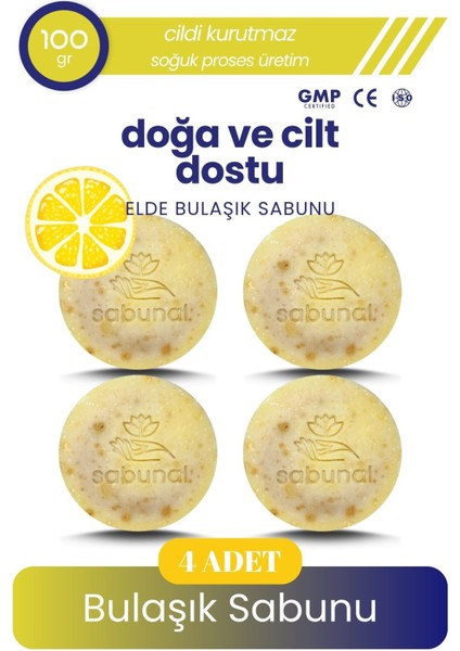 Bulaşık Sabunu 4 Adet - Doğal Katkısız, Doğa ve Cilt Dostu El Yapımı Sabun