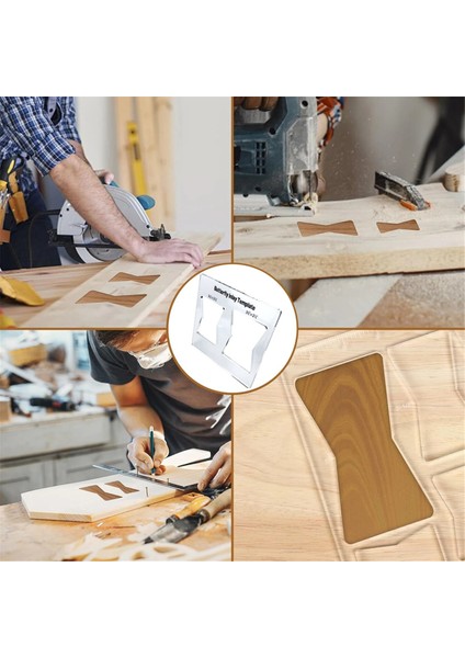 Profesyonel Kelebek Kakma Şablonu ve Freze Şablonları, Ahşap Işleme Için Şeffaf Ahşap Derz Işaretleme Cetvel Seti (Yurt Dışından)