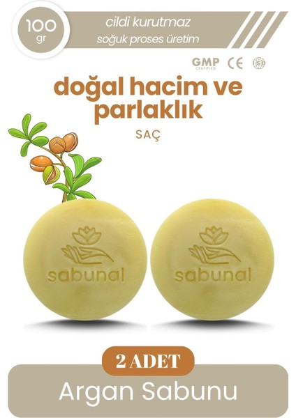 Argan Yağı Sabunu 2 Adet - Parlak ve Hacimli Saçlar İçin Doğal Sabun