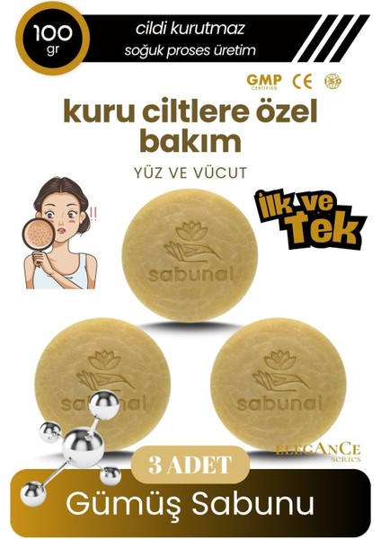 Gümüş Sabunu Kuru Ciltler İçin 3 Adet - Cilt Bakım Sabunu