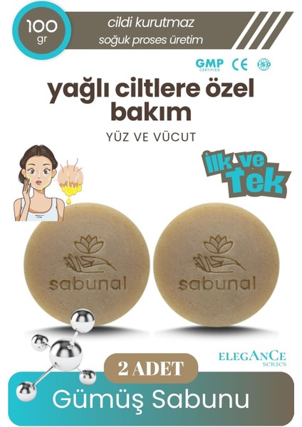 Gümüş Sabunu Yağlı Ciltler İçin 2 Adet - Cilt Bakım Sabunu