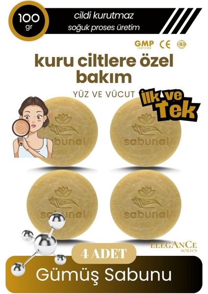 Gümüş Sabunu Kuru Ciltler İçin 4 Adet - Cilt Bakım Sabunu