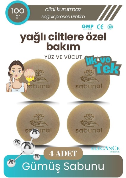 Gümüş Sabunu Yağlı Ciltler İçin 4 Adet - Cilt Bakım Sabunu