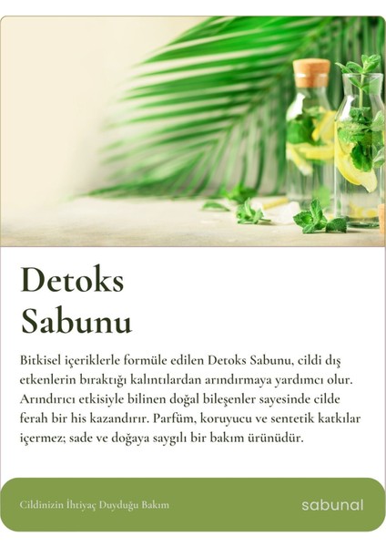 Detoks Sabunu - Doğal Cilt Temizleme Sabunu 100 gr fiyatları