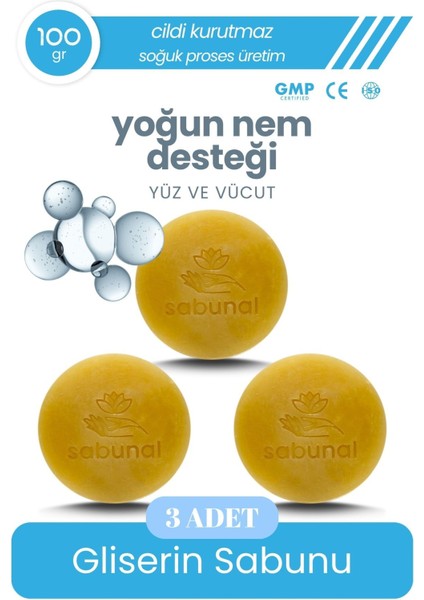 Gliserin Sabunu 3 Adet - Yoğun Nem Destekli Sabun