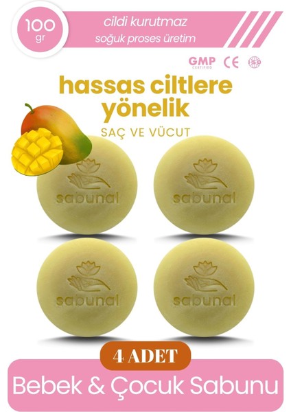 Bebek ve Çocuk Sabunu 4 Adet - Hassas Ciltler İçin Nemlendirici Sabun