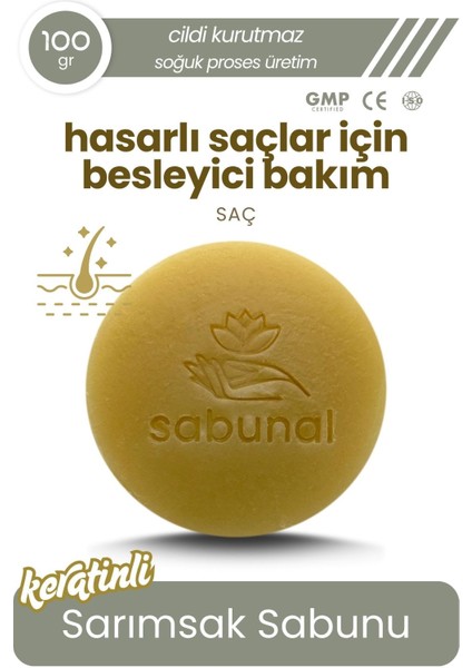 Sarımsaklı Keratin Sabunu - Saç Bakım Sabunu 100 gr