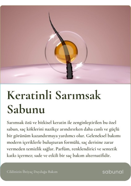Sarımsaklı Keratin Sabunu - Saç Bakım Sabunu 100 gr fiyatları