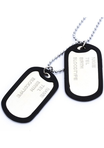 Kolye Zinciri Kolye Ucu 2 Plaka Kimlik Köpek Etiketi Alaşım Moda Erkek (Yurt Dışından) fiyatları