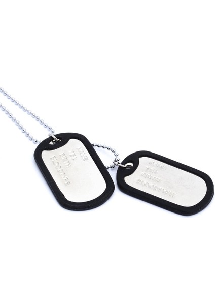 Kolye Zinciri Kolye Ucu 2 Plaka Kimlik Köpek Etiketi Alaşım Moda Erkek (Yurt Dışından) fırsatları