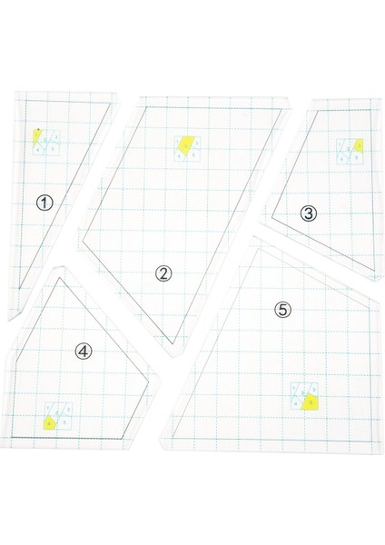 Parçalı Kapitone Şablon Seti Dikiş Makinesi Cetveli Kendin Yap El Yapımı Patchwork Kapitone Cetveli Kapitone Şablonları Kare Şablonlar (Yurt Dışından)